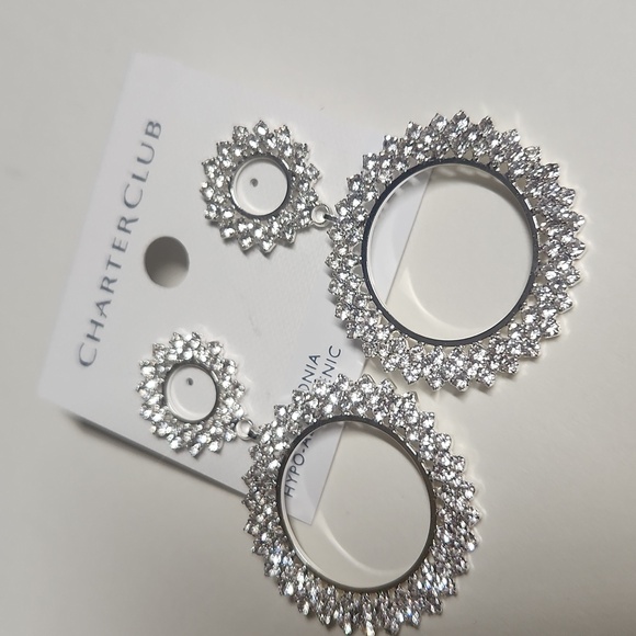 CHARTER CLUB Hoop Sparkly Earrings NWT - Picture 2 of 5